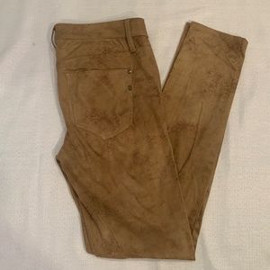 Genetic Denim The Shane Women's 28 Latte Faux Suede Leather Skinny Jean